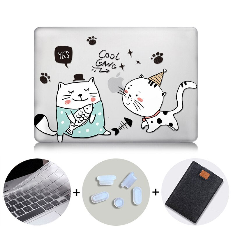 Cute Cartoon Case For Macbook Air Pro Retina 11 12 13 15 Touch Bar Crystal Hard Cover for macbook air 13 inch Laptop Sleeve