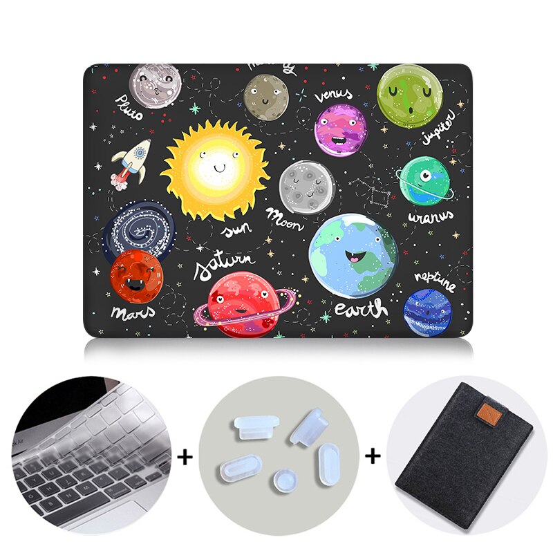 Cartoon Outer Space Laptop Bag Case For Macbook Air Pro Retina 11 12 13 15 inch With Touch Bar Funda 13.3'' Protective Shell