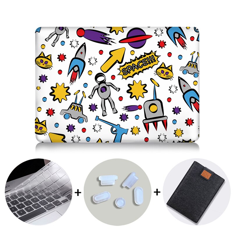 Cartoon Outer Space Laptop Bag Case For Macbook Air Pro Retina 11 12 13 15 inch With Touch Bar Funda 13.3'' Protective Shell