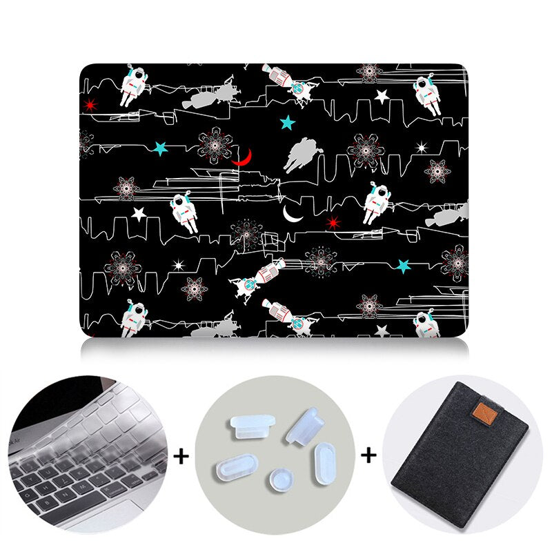 Cartoon Outer Space Laptop Bag Case For Macbook Air Pro Retina 11 12 13 15 inch With Touch Bar Funda 13.3'' Protective Shell