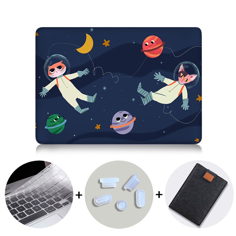 Cartoon Outer Space Laptop Bag Case For Macbook Air Pro Retina 11 12 13 15 inch With Touch Bar Funda 13.3'' Protective Shell