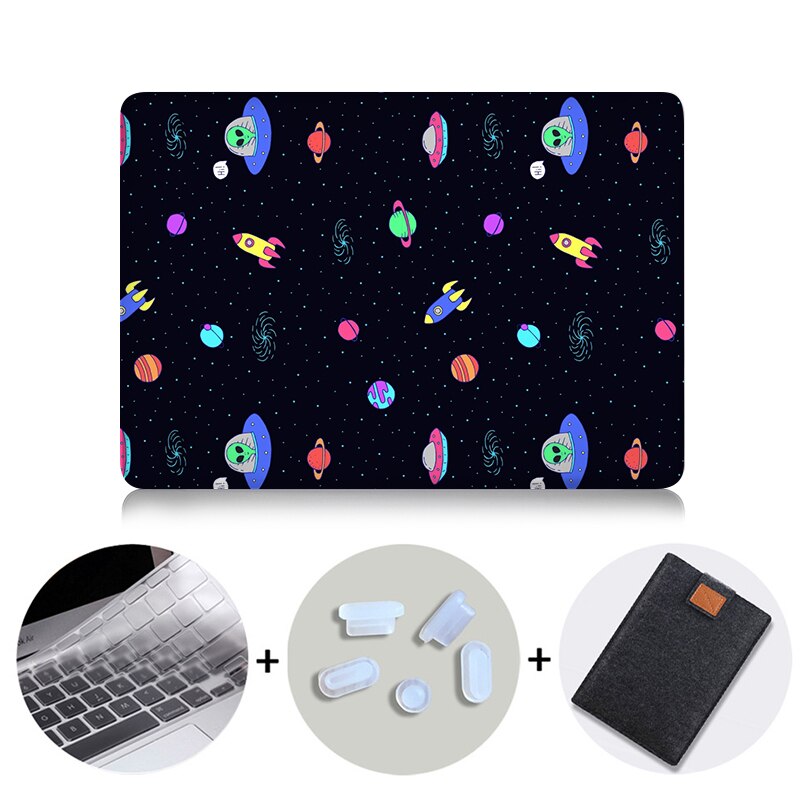Cartoon Outer Space Laptop Bag Case For Macbook Air Pro Retina 11 12 13 15 inch With Touch Bar Funda 13.3'' Protective Shell