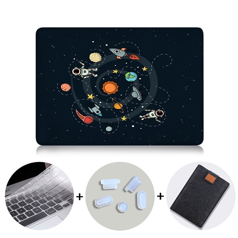 Cartoon Outer Space Laptop Bag Case For Macbook Air Pro Retina 11 12 13 15 inch With Touch Bar Funda 13.3'' Protective Shell