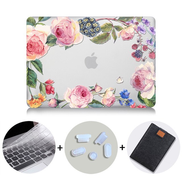 Flower Crystal Case For Macbook Air Pro Retina 11 12 13 15 16 Touch Bar Cover for mac book air 13.3 inch a1932 Laptop Sleeve