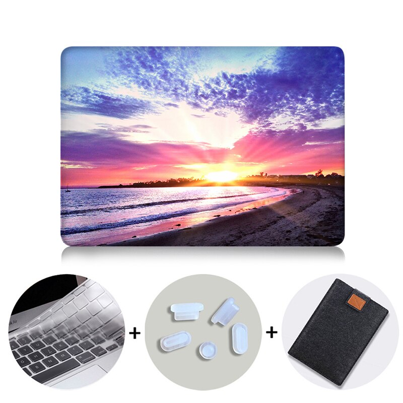 Case For Macbook Pro Retina 13 15 With Touch Bar Hard Cover For mac book Air 11 13.3 new 12 inch Scenery Print Laptop Sleeve