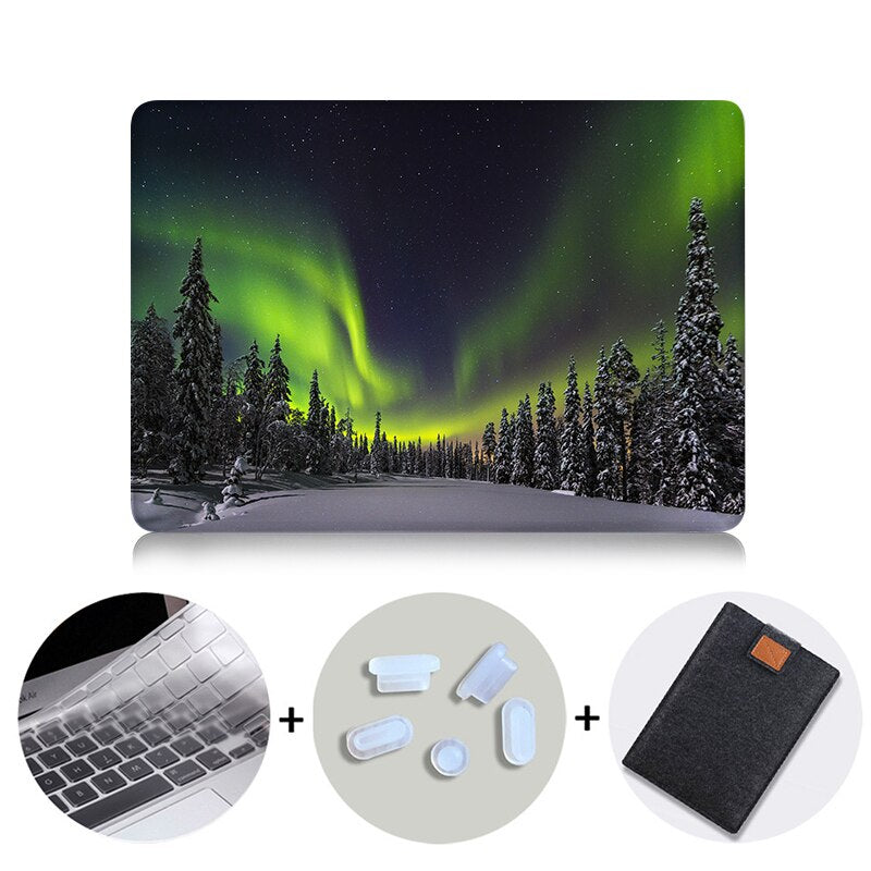 Case For Macbook Pro Retina 13 15 With Touch Bar Hard Cover For mac book Air 11 13.3 new 12 inch Scenery Print Laptop Sleeve
