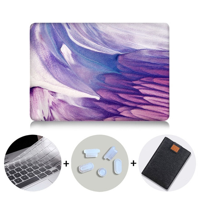 Watercolor Laptop Bag Case For Macbook Air Pro Retina 11 12 13 15 inch With Touch Bar funda Laptop Sleeve + Keyboard Cover