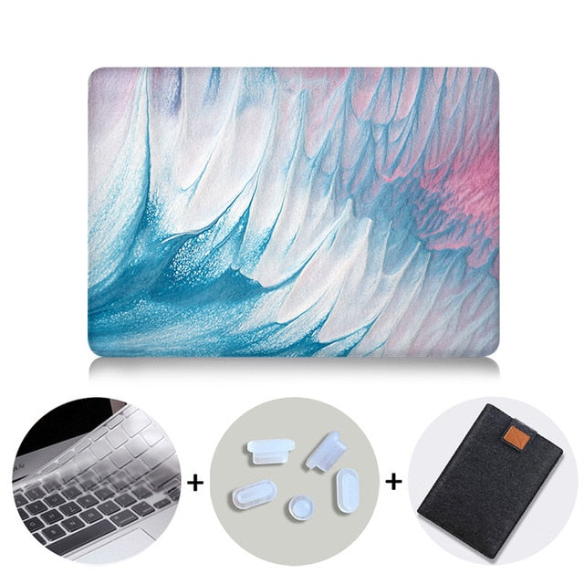 Watercolor Laptop Bag Case For Macbook Air Pro Retina 11 12 13 15 inch With Touch Bar funda Laptop Sleeve + Keyboard Cover