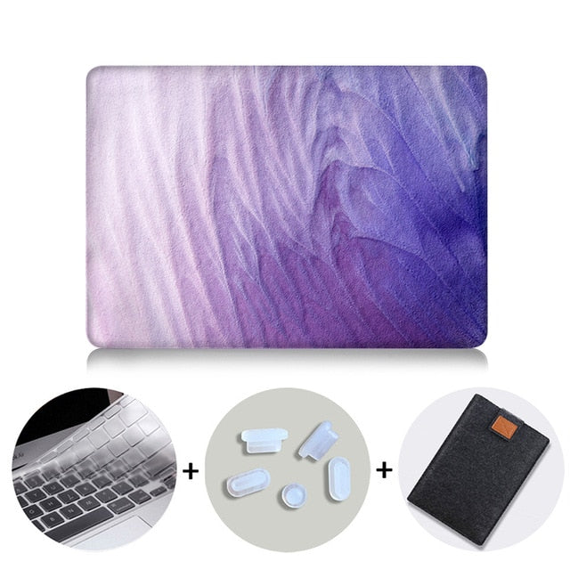 Watercolor Laptop Bag Case For Macbook Air Pro Retina 11 12 13 15 inch With Touch Bar funda Laptop Sleeve + Keyboard Cover