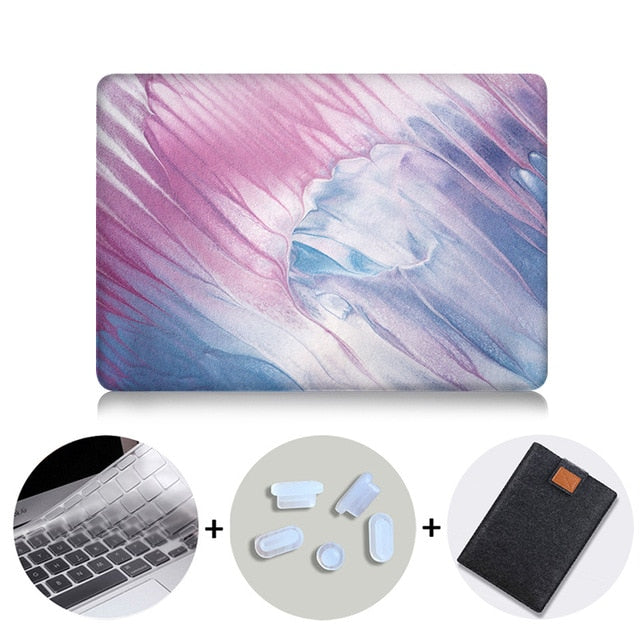 Watercolor Laptop Bag Case For Macbook Air Pro Retina 11 12 13 15 inch With Touch Bar funda Laptop Sleeve + Keyboard Cover