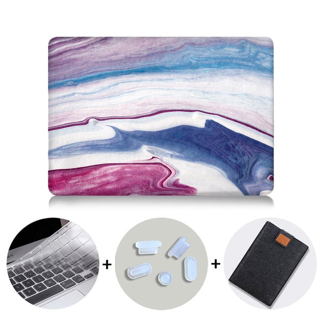Watercolor Laptop Bag Case For Macbook Air Pro Retina 11 12 13 15 inch With Touch Bar funda Laptop Sleeve + Keyboard Cover