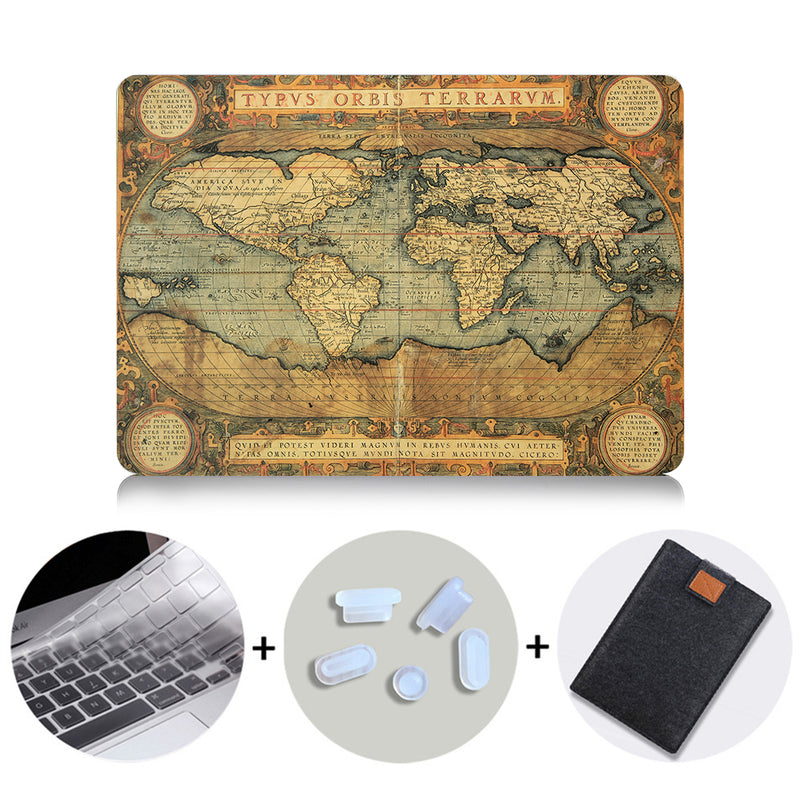 Retro World Map Case For Macbook Air 11 13 Pro Retina 13 15 With Touch Bar Cover for Mac book 12 inch Pro 13.3 Laptop Bag