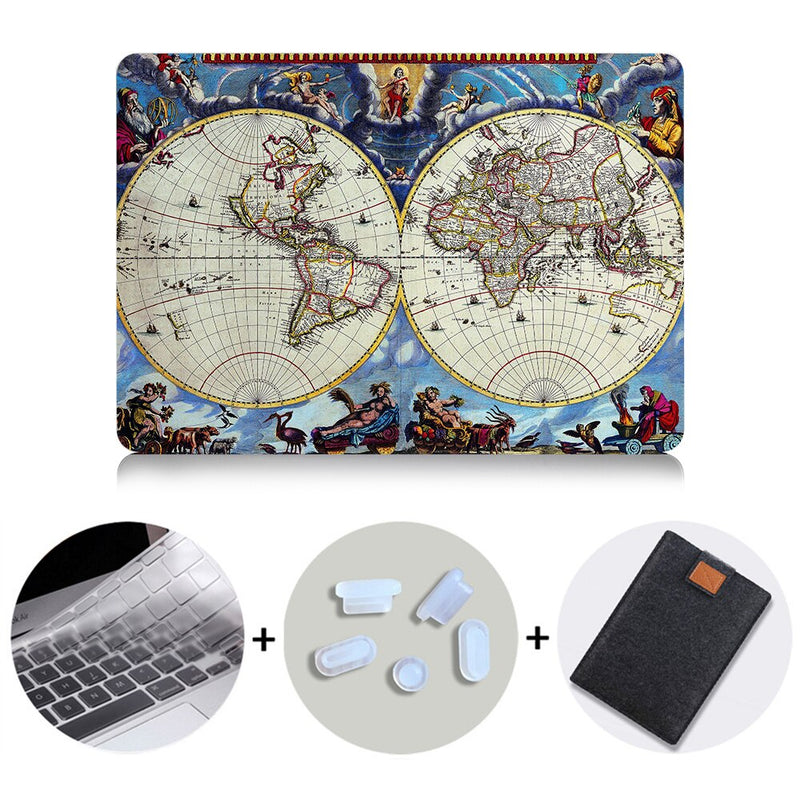 Retro World Map Case For Macbook Air 11 13 Pro Retina 13 15 With Touch Bar Cover for Mac book 12 inch Pro 13.3 Laptop Bag