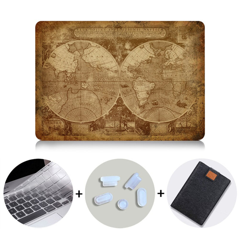 Retro World Map Case For Macbook Air 11 13 Pro Retina 13 15 With Touch Bar Cover for Mac book 12 inch Pro 13.3 Laptop Bag