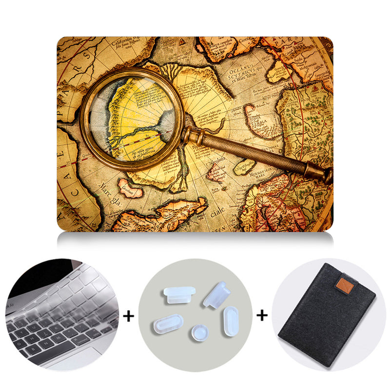 Retro World Map Case For Macbook Air 11 13 Pro Retina 13 15 With Touch Bar Cover for Mac book 12 inch Pro 13.3 Laptop Bag