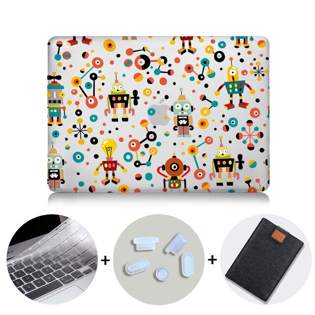 Cute Cartoon Case For Macbook Air 11 13 Pro 13 15 Touch Bar Crystal Cover for mac book 12 inch Retina 13.3 Laptop Bag Sleeve