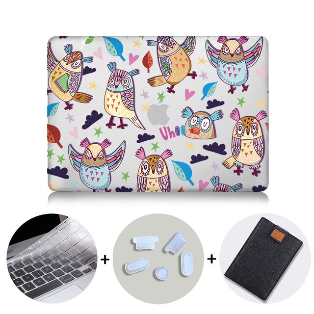 Cute Cartoon Case For Macbook Air 11 13 Pro 13 15 Touch Bar Crystal Cover for mac book 12 inch Retina 13.3 Laptop Bag Sleeve