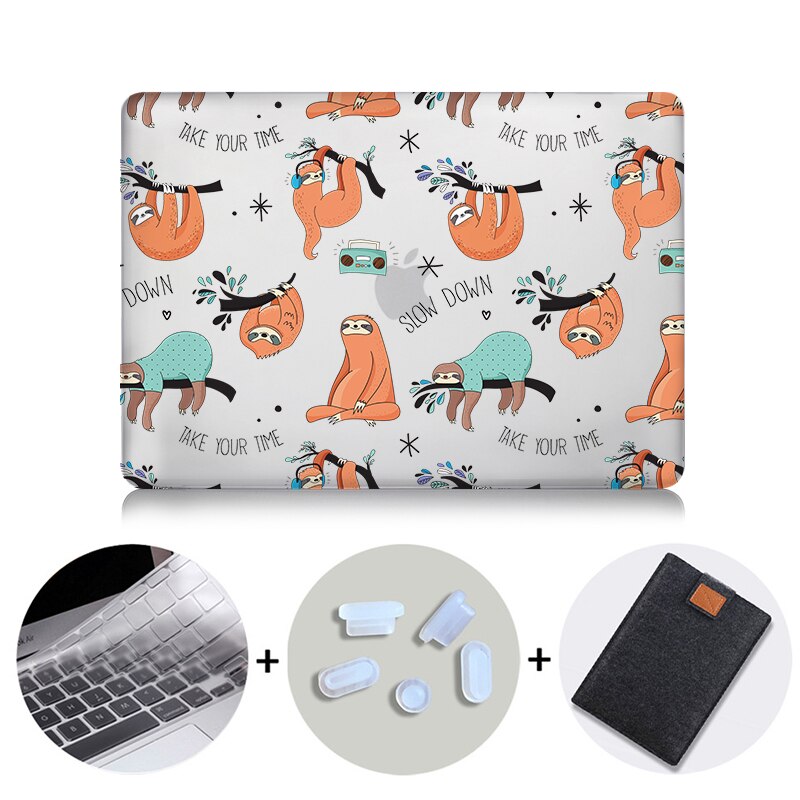 Cute Cartoon Case For Macbook Air 11 13 Pro 13 15 Touch Bar Crystal Cover for mac book 12 inch Retina 13.3 Laptop Bag Sleeve