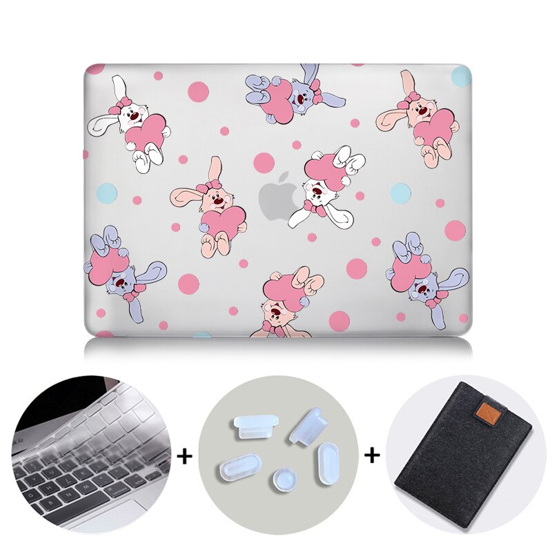 Cute Cartoon Case For Macbook Air 11 13 Pro 13 15 Touch Bar Crystal Cover for mac book 12 inch Retina 13.3 Laptop Bag Sleeve