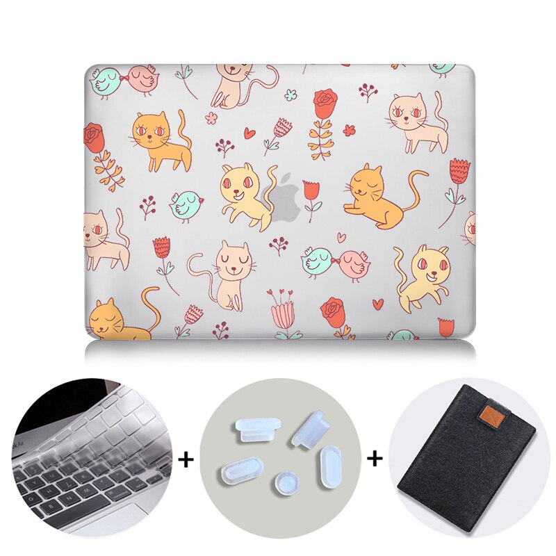 Cute Cartoon Case For Macbook Air 11 13 Pro 13 15 Touch Bar Crystal Cover for mac book 12 inch Retina 13.3 Laptop Bag Sleeve