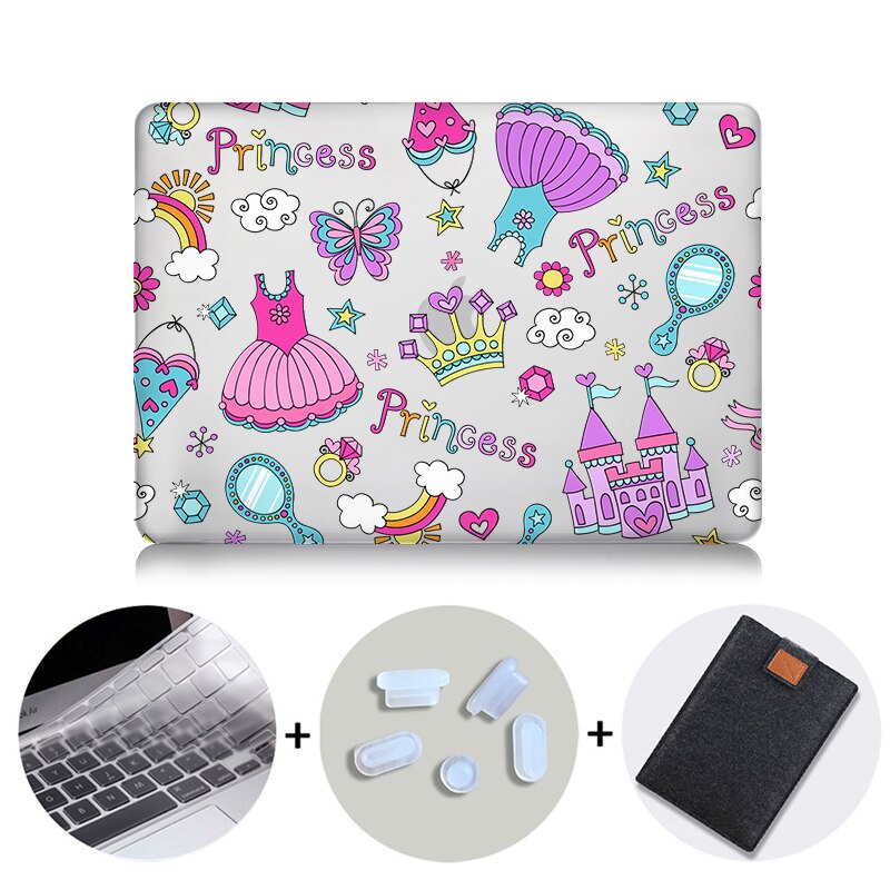 Cute Cartoon Case For Macbook Air 11 13 Pro 13 15 Touch Bar Crystal Cover for mac book 12 inch Retina 13.3 Laptop Bag Sleeve
