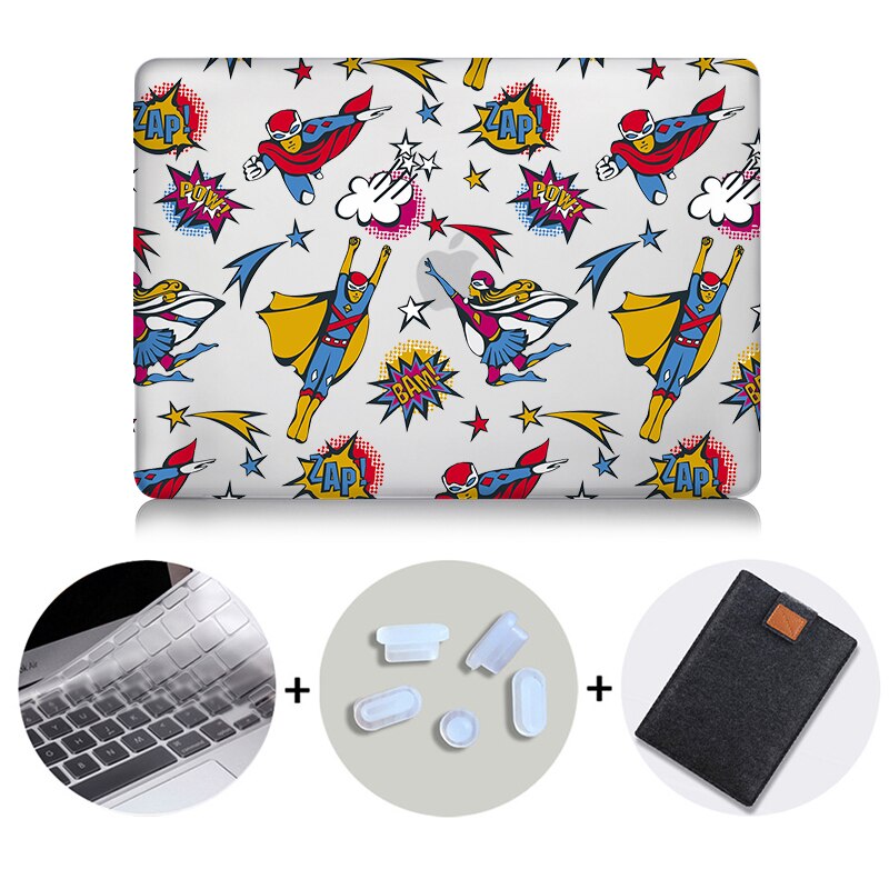 Cute Cartoon Case For Macbook Air 11 13 Pro 13 15 Touch Bar Crystal Cover for mac book 12 inch Retina 13.3 Laptop Bag Sleeve