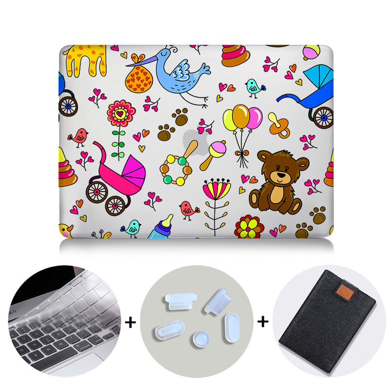 Cute Cartoon Case For Macbook Air 11 13 Pro 13 15 Touch Bar Crystal Cover for mac book 12 inch Retina 13.3 Laptop Bag Sleeve