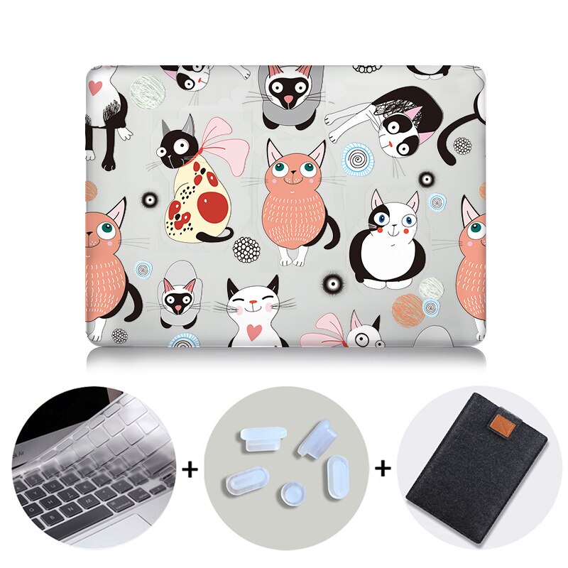 Cute Cartoon Case For Macbook Air 11 13 Pro 13 15 Touch Bar Crystal Cover for mac book 12 inch Retina 13.3 Laptop Bag Sleeve